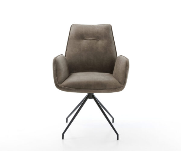 Jídelní židle Zoa-Flex taupe vintage křížová podnož zužující se černá - Image 2