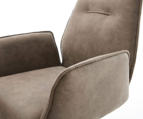 Jídelní židle Zoa-Flex taupe vintage křížová podnož zužující se černá - Image 4
