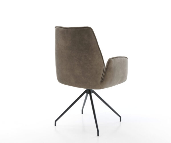 Jídelní židle Zoa-Flex taupe vintage křížová podnož zužující se černá - Image 5