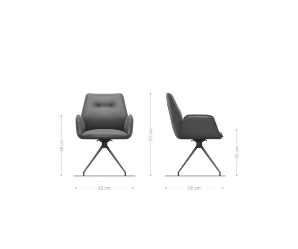 Jídelní židle Zoa-Flex antracit vintage křížová podnož zúžená černá - Image 6