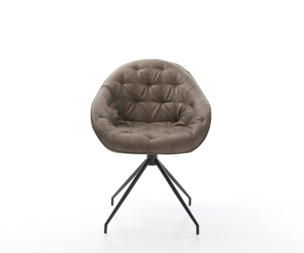 Jídelní židle Gaio-Flex taupe vintage křížový rám zúžený černý - Image 2