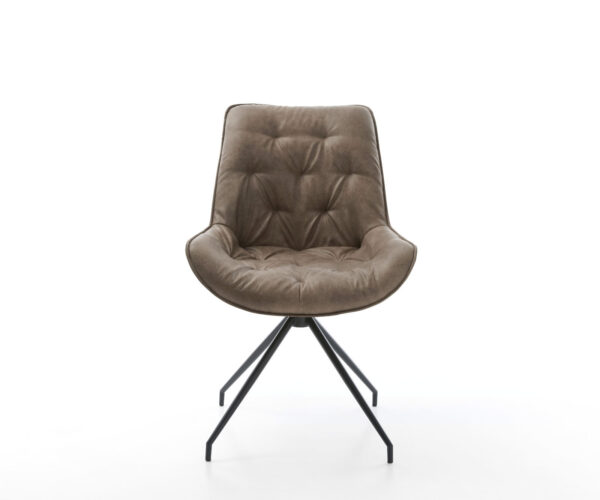 Jídelní židle Taimi-Flex taupe vintage křížová podnož zúžená černá - Image 2