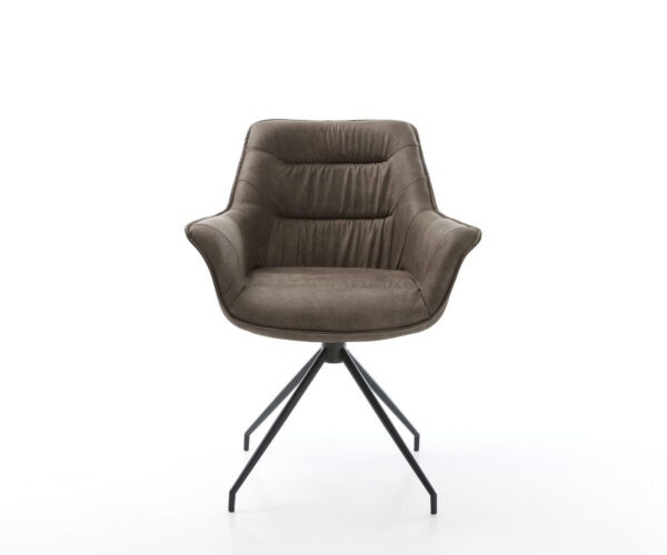 Jídelní židle Kaira-Flex taupe vintage křížový rám zužující se černý - Image 2