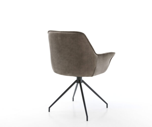 Jídelní židle Kaira-Flex taupe vintage křížový rám zužující se černý - Image 5