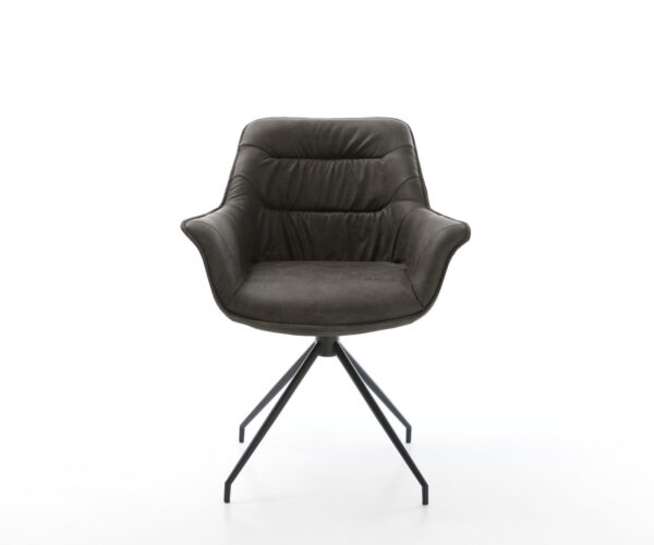 Jídelní židle Kaira-Flex antracitový vintage křížový rám zužující se černý - Image 2
