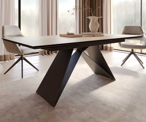 Podnož ve tvaru "V" Flachstahl metal černý pro rozkládací stoly od 180 do 220 cm - Image 2