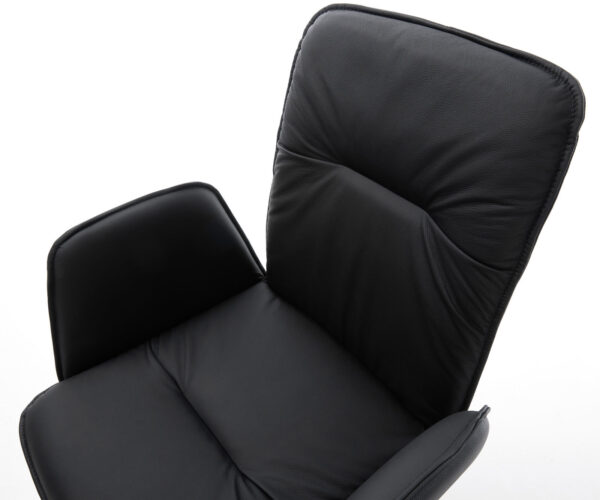 Otočná židle Vinja-Flex černá pravá kůže křížová podnož zúžená černá - Image 4