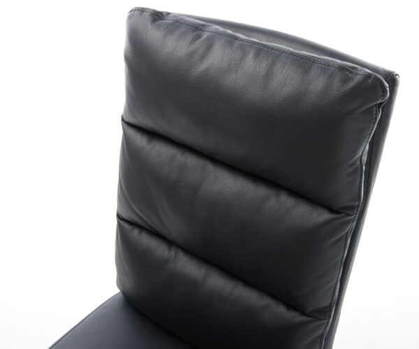 Jídelní židle Pela-Flex černá pravá kůže konzolová kulatá černá - Image 4
