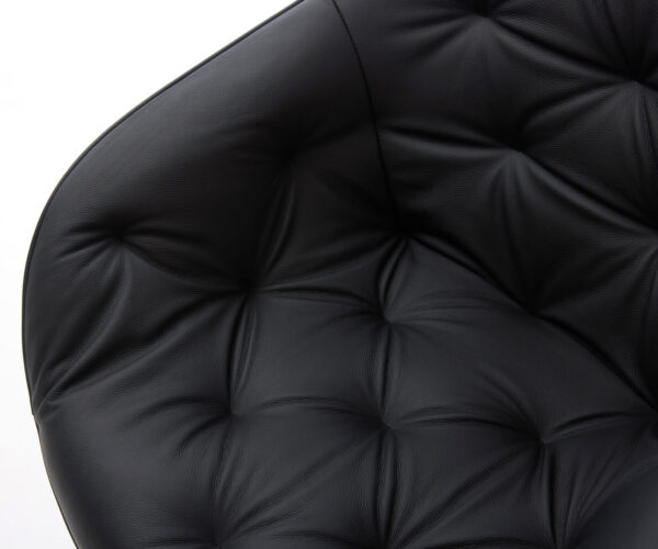 Jídelní židle Gaio-Flex černá pravá kůže, křížová podnož, zúžená černá - Image 4