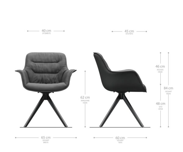 Jídelní židle Kaira-Flex světle šedé pruhy, křížový rám, hranatý nerezová ocel - Image 5