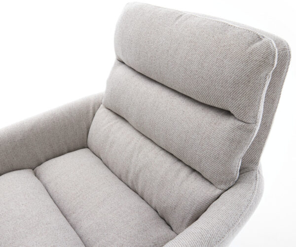 Jídelní židle Abelia-Flex s područkami Stripes světle šedá černý skluzový rám - Image 4