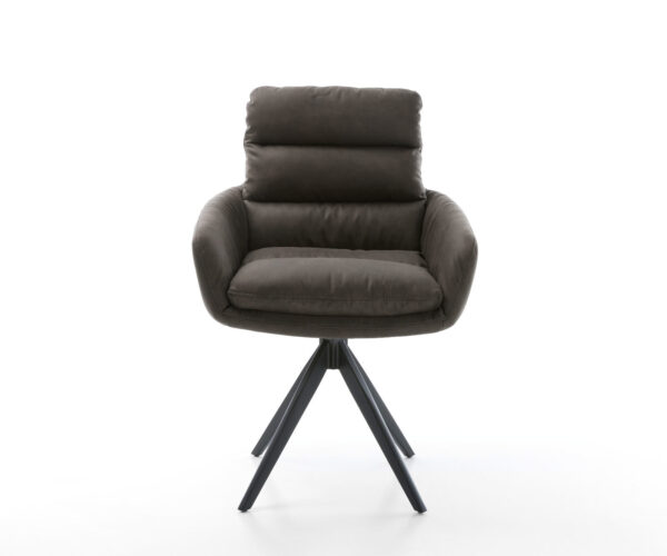 Jídelní židle Abelia-Flex s područkami antracit vintage křížová podnož úhlová černá - Image 2