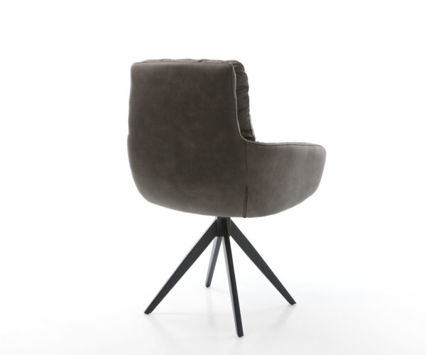 Jídelní židle Abelia-Flex s područkami antracit vintage křížová podnož úhlová černá - Image 5