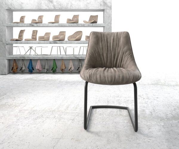 Jídelní židle Elda-Flex taupe vintage konzolová kulatá černá - Image 2