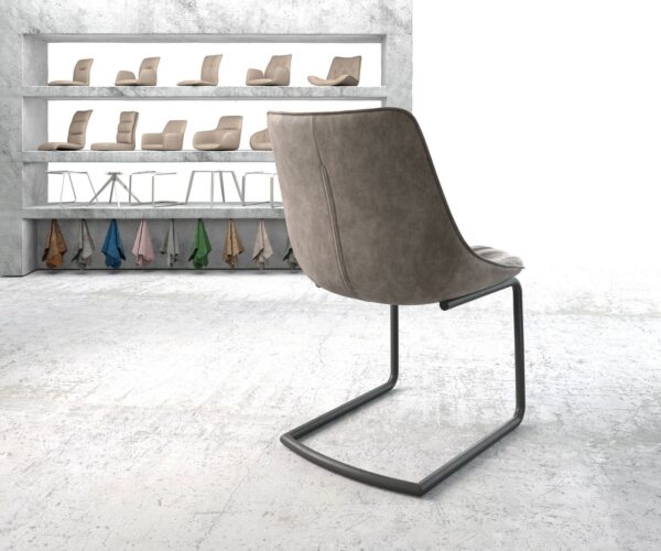 Jídelní židle Elda-Flex taupe vintage konzolová kulatá černá - Image 4