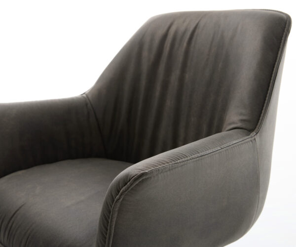 Jídelní židle Keila-Flex s područkami antracit vintage konzolová kulatá černá - Image 4