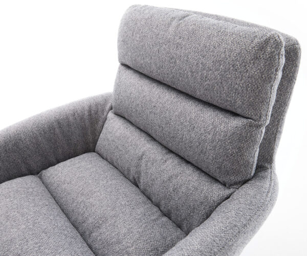 Jídelní židle Abelia-Flex s područkami, strukturovaná látka, světle šedá, konzolová židle, plochá, černá - Image 4