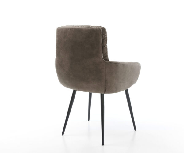 Jídelní židle Abelia-Flex s područkami taupe vintage, čtyřnohá, zúžená, černá - Image 5