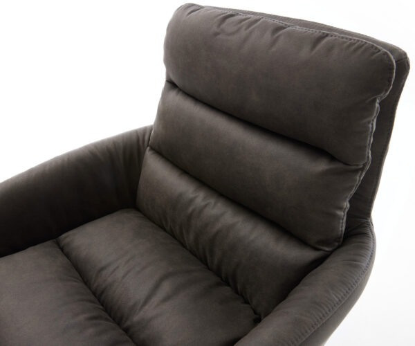 Jídelní židle Abelia-Flex s područkami antracit vintage, čtyřnohý zúžený černý - Image 4