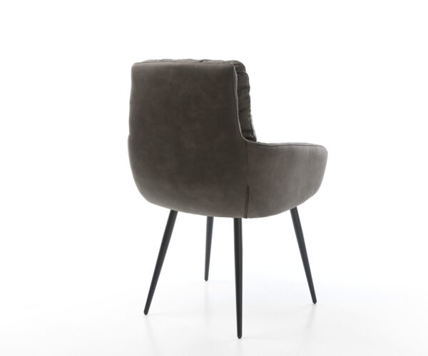 Jídelní židle Abelia-Flex s područkami antracit vintage, čtyřnohý zúžený černý - Image 5