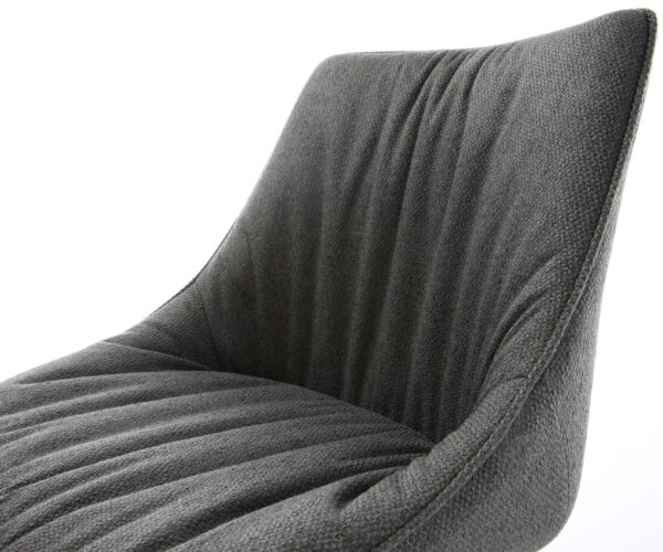 Jídelní židle Elda-Flex texturovaná látka antracit, čtyřnohá, zužující se černá - Image 4