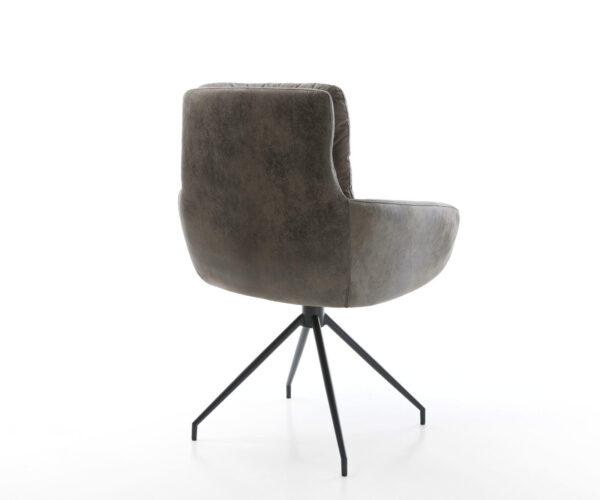 Jídelní židle Abelia-Flex s područkami šedý vintage křížový rám zužující se černý - Image 5