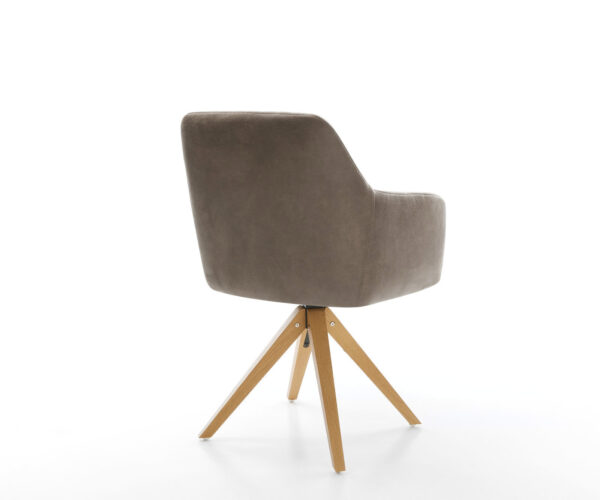 Jídelní židle Greg-Flex taupe vintage mikrovlákno dřevěný rám hranatý - Image 5
