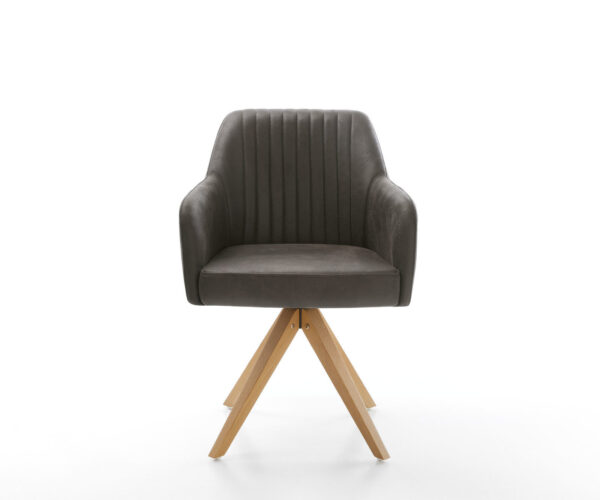 Jídelní židle Greg-Flex antracit vintage mikrovlákno dřevěný rám hranatý - Image 2