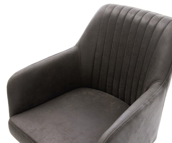Jídelní židle Greg-Flex antracit vintage mikrovlákno dřevěný rám hranatý - Image 4