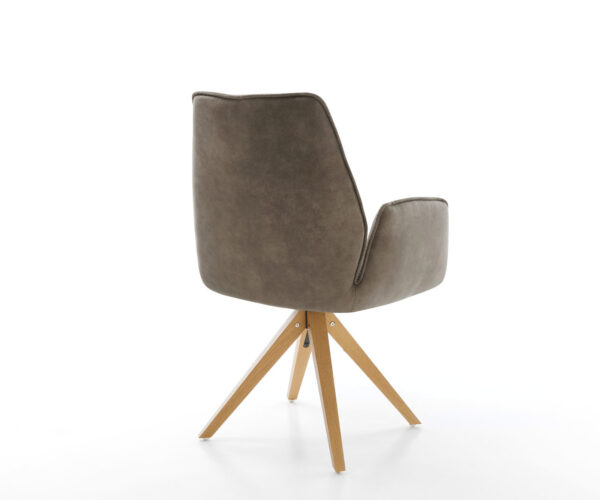 Jídelní židle Zoa-Flex taupe vintage mikrovlákno dřevěný rám hranatý - Image 5