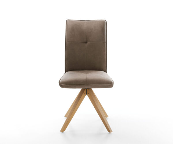 Jídelní židle Maddy-Flex taupe vintage mikrovlákno dřevěný rám hranatý - Image 2