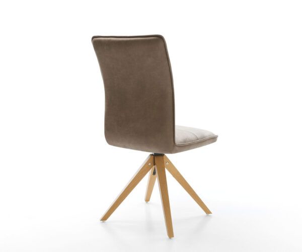 Jídelní židle Maddy-Flex taupe vintage mikrovlákno dřevěný rám hranatý - Image 5