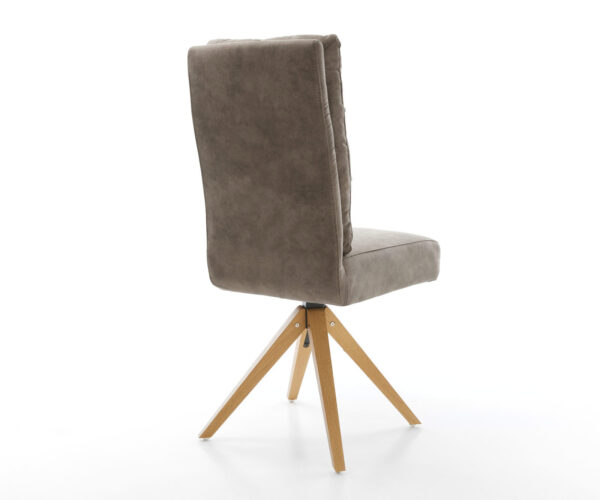Jídelní židle Pela-Flex taupe vintage mikrovlákno dřevěný rám hranatý - Image 5
