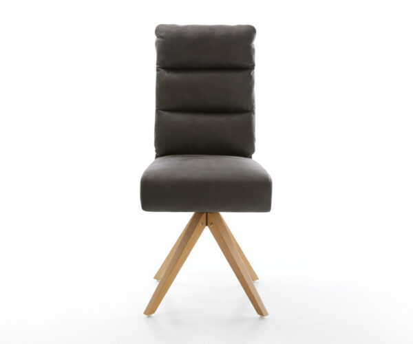 Jídelní židle Pela-Flex antracit vintage mikrovlákno dřevěný rám hranatý - Image 2