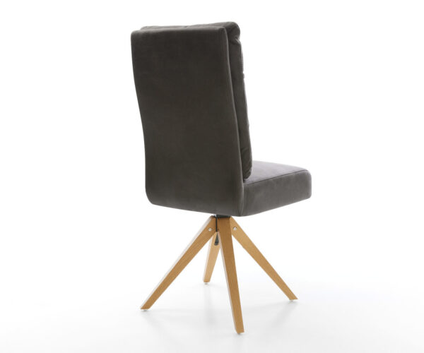 Jídelní židle Pela-Flex antracit vintage mikrovlákno dřevěný rám hranatý - Image 5