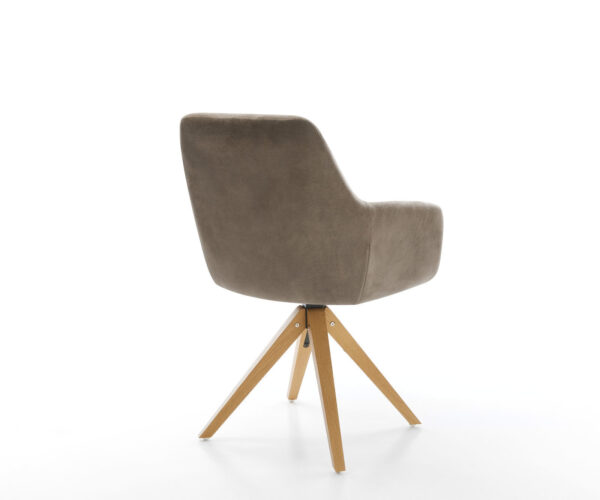 Jídelní židle Pejo-Flex taupe vintage mikrovlákno dřevěný rám hranatý - Image 5