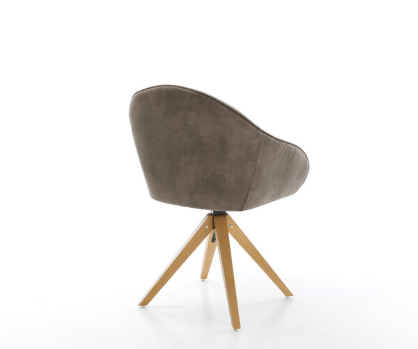 Jídelní židle Gaio-Flex taupe vintage mikrovlákno dřevěný rám hranatý - Image 5