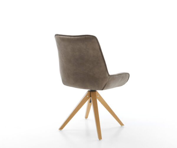 Jídelní židle Taimi-Flex taupe vintage mikrovlákno dřevěný rám hranatý - Image 5