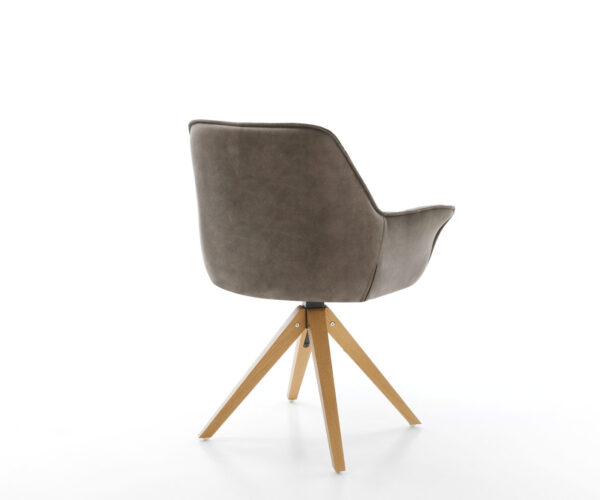 Jídelní židle Kaira-Flex taupe vintage mikrovlákno dřevěný rám hranatý - Image 5