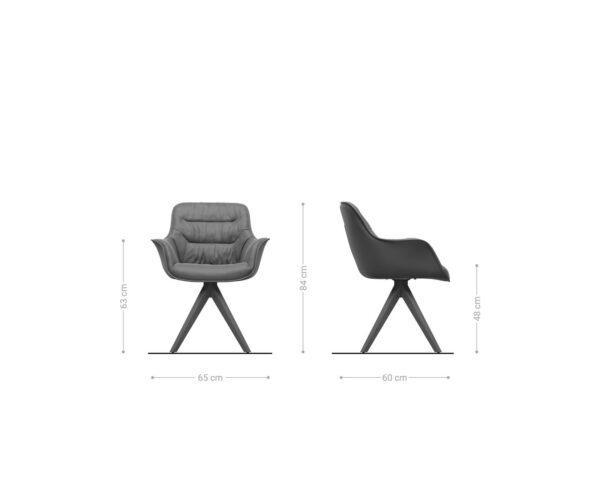 Jídelní židle Kaira-Flex antracit vintage mikrovlákno dřevěný rám hranatý - Image 6
