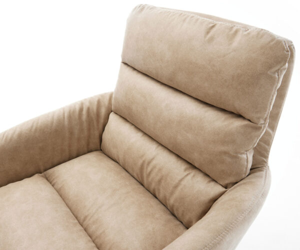 Jídelní židle Abelia-Flex s područkami, béžová vintage mikrovlákno, dřevěný rám, hranatý - Image 4