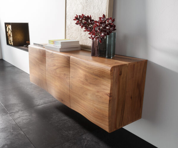 Komoda New Live-Edge 145 cm přírodní akácie 3 dveře závěsná - Image 2