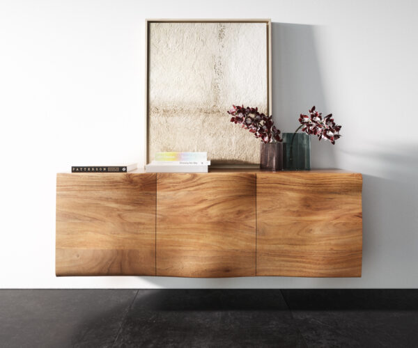 Komoda New Live-Edge 145 cm přírodní akácie 3 dveře závěsná - Image 4