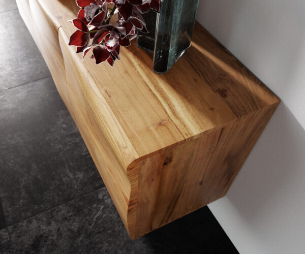Komoda New Live Edge 145 cm přírodní akácie 2 dveře 2 zásuvky 1 přihrádka plovoucí New Live-Edge plovoucí komoda New Live-Edge Live Edge 145 cm přírodní akácie 2 dveře 2 zásuvky 1 přihrádka - Image 5