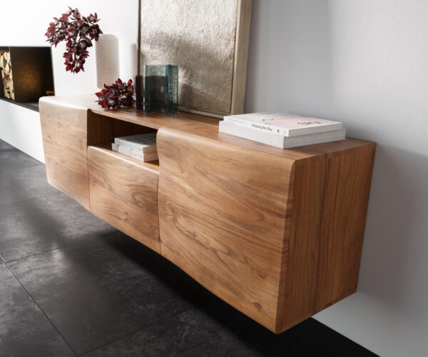 Komoda New Live Edge 175 cm přírodní akácie 2 dveře 2 zásuvky 1 přihrádka plovoucí New Live-Edge Live Edge 175 cm přírodní akácie 2 dveře 2 zásuvky 1 přihrádka plovoucí - Image 2