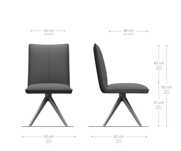 Jídelní židle Lelio-Flex dřevěný rám, lemovaný přírodním sametem šedá, otočná o 180° - Image 6