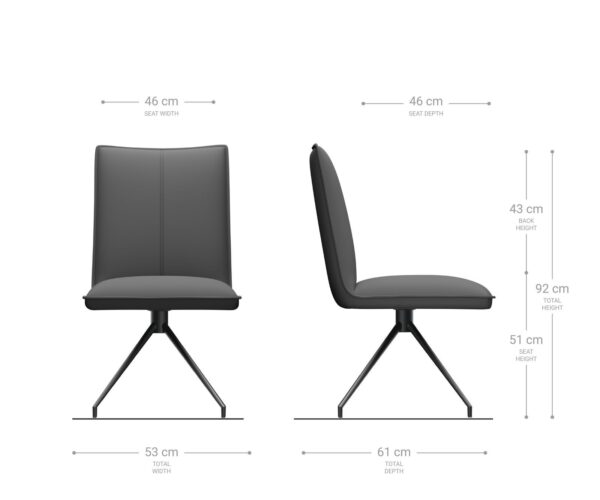 Jídelní židle Lelio-Flex křížová konstrukce, kuželovitá, černý samet, šedá, otočná o 180° - Image 6