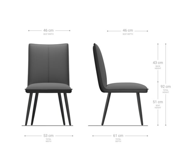 Jídelní židle Lelio-Flex 4 nohy, zužující se, černý samet, šedá mikrovlákna, taupe vintage - Image 6