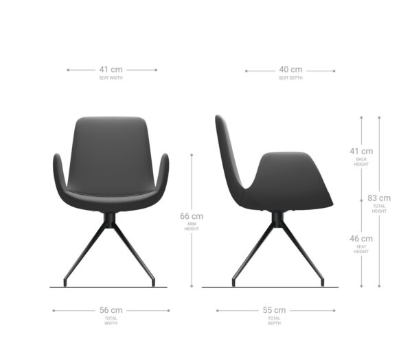 Jídelní židle Ilia-Flex křížová konstrukce z nerezové oceli, sametově šedé, otočné - Image 6