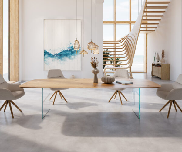 Jídelní stůl Edge 300x120 cm lodní tvar přírodní dub švýcarský - Image 2